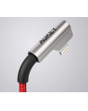 aukey CB-AL01 Red OEM nylonowy kabel USB - Lightning | 2m | wtyki 90 stopni | certyfikat MFi - nr 5