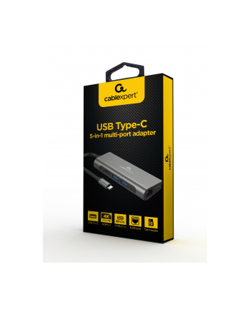 gembird Adapter USB-C Hub HDMI 1xUSB-C GbE 2xUSB-A Card PD