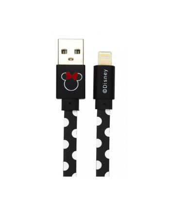 disney Kabel USB Lightning 1m Minnie kropki czarne