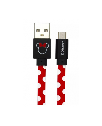 disney Kabel USB microUSB 1m Minnie kropki czerwony