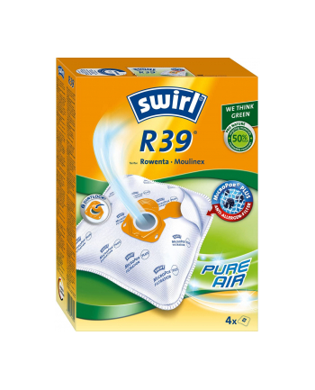 melitta Swirl vacuum cleaner bags R39 MicroPor Plus AntiBac Green (4 bags + 1 filter, for Rowenta, Moulinex)