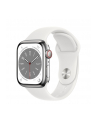 apple Watch Series 8 GPS + Cellular, 41 mm Koperta ze stali nierdzewnej w kolorze srebrnym z paskiem sportowym w kolorze białym - regular - nr 1
