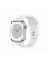 apple Watch Series 8 GPS, 45 mm Koperta z aluminium w kolorze srebrnym z paskiem sportowym w kolorze białym - regular - nr 1