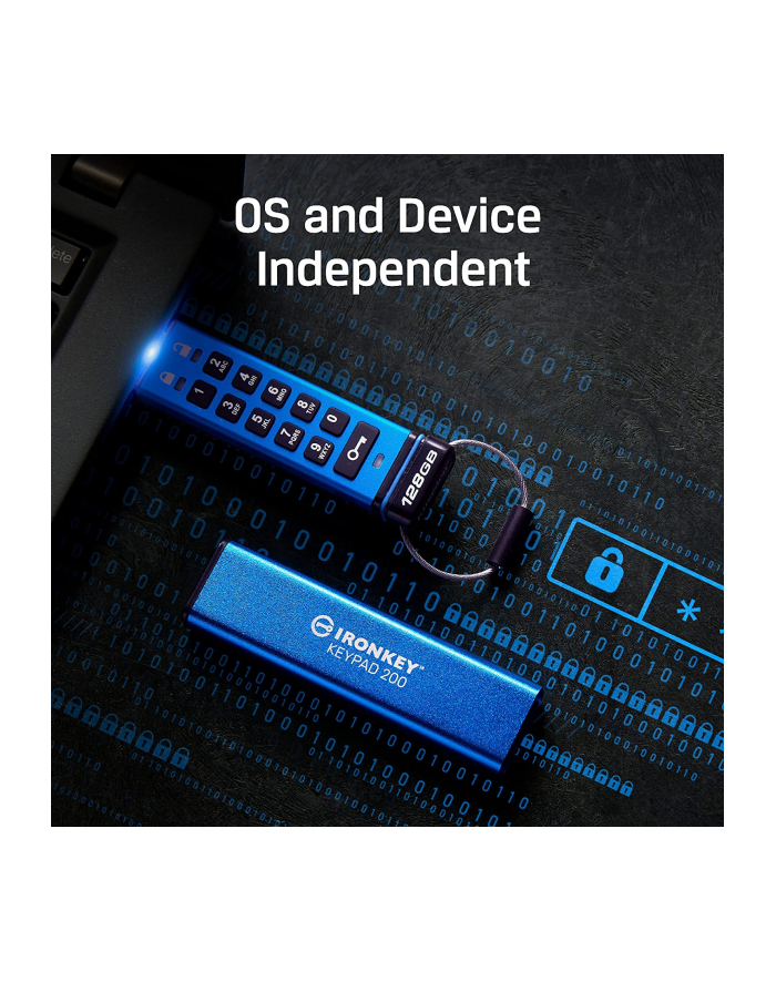 KINGSTON 32GB IronKey Keypad 200 FIPS 140-3 Lvl 3 Pending AES-256 Encrypted główny
