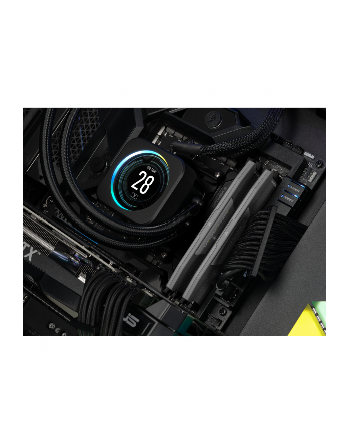 CORSAIR VENGEANCE 32GB 2x16GB DDR5 5200MT/s DIMM Unbuffered 40-40-40-77 Std PMIC AMD EXPO Cool Grey Heatspreader Black PCB 1.25V główny