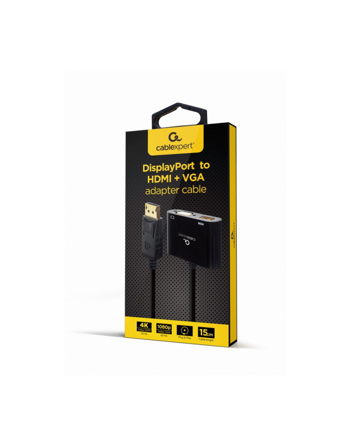 GEMBIRD Adapter Display port męski do HDMI + VGA żeński główny