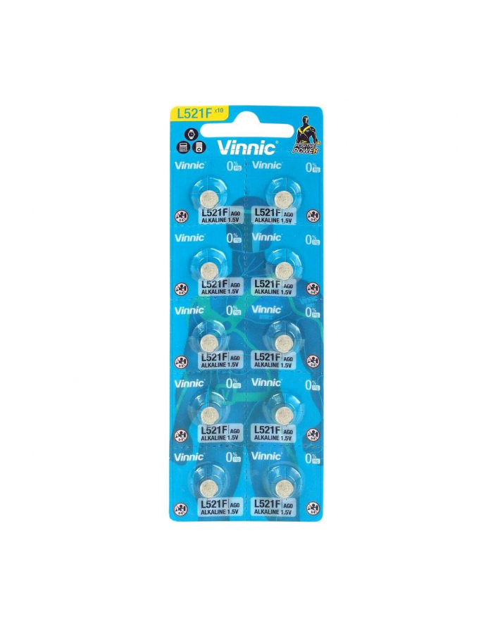 VINNIC BATERIE ALKALICZNE GUZIKOWE MINI G0/AG0/LR63 BLISTER 10 SZTUK L521F główny