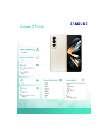 samsung electronics polska Samsung Galaxy Z Fold 4 (F936) 12/256GB 7 6  Dynamic AMOLED 2X 2176x1812 4400mAh 5G Beige