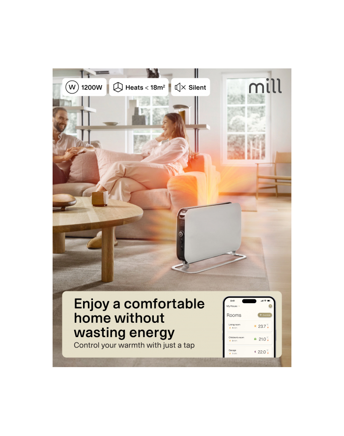 Grzejnik konwekcyjny Mill CO1200WIFI3 Biały główny