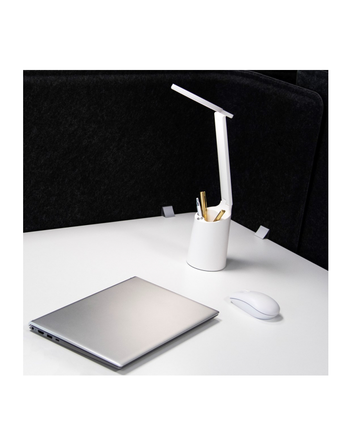 Nowoczesna lampka na biurko LED Activejet FUTURE biała z wbudowaną baterią akumulatorem wielokczerwonynego ładowania główny