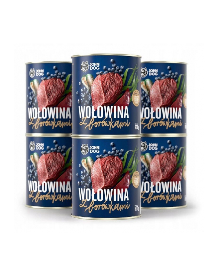 John Dog BERRY Adult wołowina z borówkami 800g*6 główny