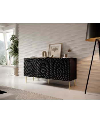 cama meble Komoda HOLE 152x42 5xH74 5 czarny mat