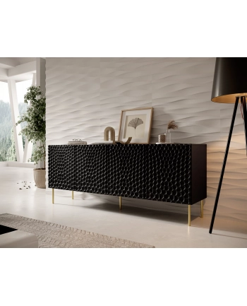 cama meble Komoda HOLE 190x40 5xH74 5 czarny mat