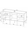 cama meble Komoda HOLE 152x42 5xH74 5 czarny mat - nr 8