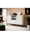 cama meble Komoda PAFOS na czarnym stelażu ze stali 150x40x90 biały mat - nr 2