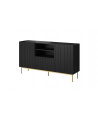 cama meble Komoda PAFOS na złotym stelażu ze stali 150x40x90 czarny mat - nr 1