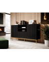 cama meble Komoda PAFOS na złotym stelażu ze stali 150x40x90 czarny mat - nr 2