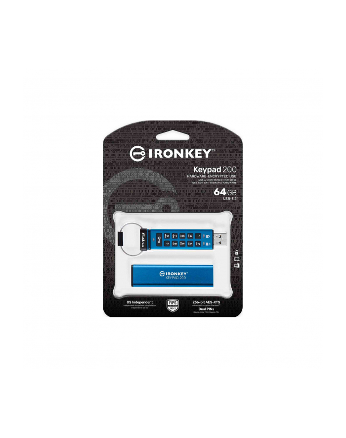 kingston Pendrive IronKey Keypad 200 FIPS140-3 Lvl3 AES-256 główny