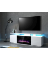 cama meble Szafka RTV EVA z kominkiem elektrycznym 180x40x52 biały/biały połysk - nr 10