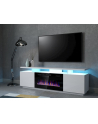 cama meble Szafka RTV EVA z kominkiem elektrycznym 180x40x52 biały/biały połysk - nr 11
