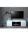 cama meble Szafka RTV EVA z kominkiem elektrycznym 180x40x52 biały/biały połysk - nr 13