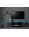 cama meble Szafka RTV EVA z kominkiem elektrycznym 180x40x52 grafit/grafit połysk - nr 8
