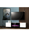 cama meble Szafka RTV PAFOS EF z kominkiem elektrycznym 180x42x49 biały mat - nr 3