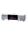 cama meble Szafka RTV PAFOS EF z kominkiem elektrycznym 180x42x49 biały mat - nr 8
