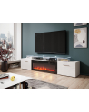 cama meble Szafka RTV ROVA z kominkiem elektrycznym 190x37x48 biały/biały połysk - nr 7