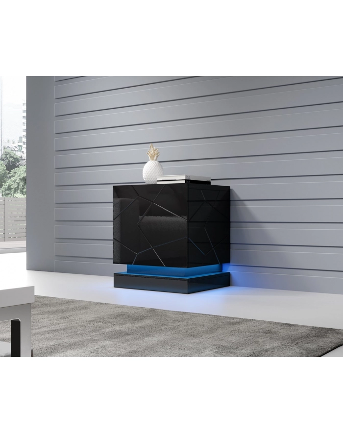 cama meble Szafka nocna QIU 2szt 46x41 5xH53 czarny połysk/czarny połysk główny