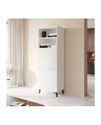 cama meble Witryna ABETO 60x40xH176 5 biały/biały połysk