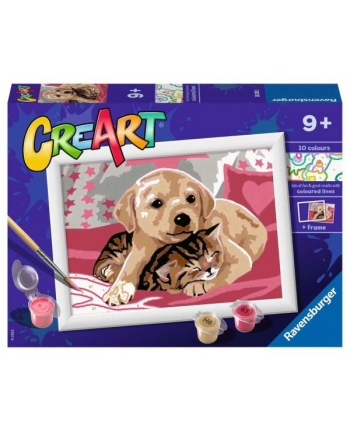 Malowanka CreArt dla dzieci: Piesek z kotkiem 202102 RAVENSBURGER malowanie po numerach