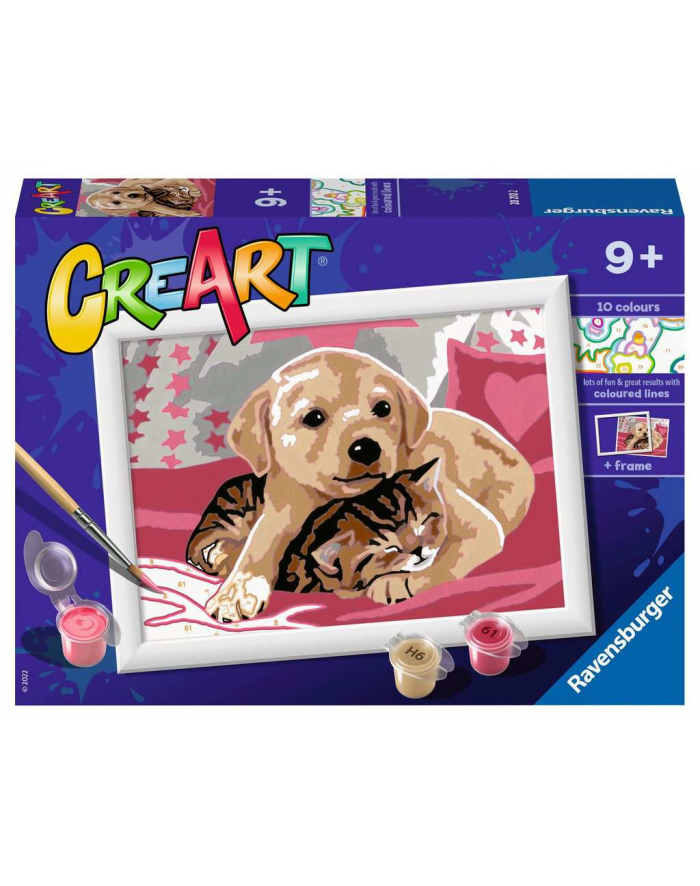 Malowanka CreArt dla dzieci: Piesek z kotkiem 202102 RAVENSBURGER malowanie po numerach główny
