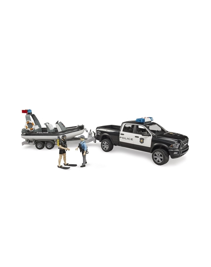 ata Dodge RAM 2500 Policujny Pikap z łodzią na lawecie i modułami 02507 główny