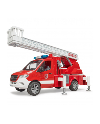 Mercedes Sprinter Straż pożarna z drabiną obczerwonyową, pompą i modułem światło + dźwięk 02673 BRUD-ER