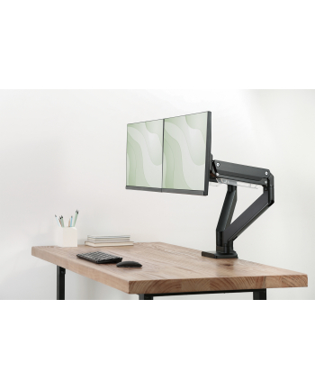 digitus Ramię biurkowe podwójne z zaciskiem, 2xLCD, max. 35', max. obciążenie 2x15kg, ze sprężyną gazową nr 2