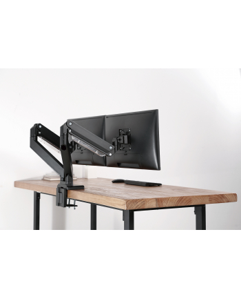 digitus Ramię biurkowe podwójne z zaciskiem, 2xLCD, max. 35', max. obciążenie 2x15kg, ze sprężyną gazową nr 1