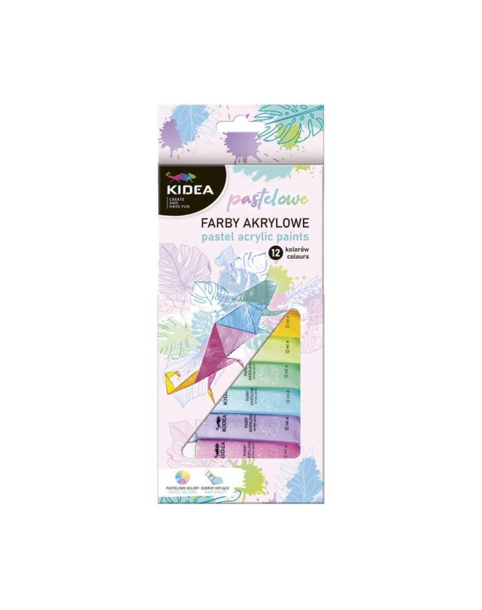 derform Farby akrylowe pastelowe 12x12ml Kidea główny