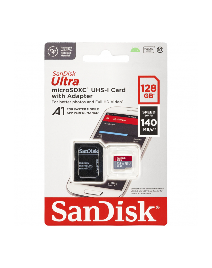 sandisk Karta Ultra microSDXC 128GB 140MB/s A1 + Adapter SD główny