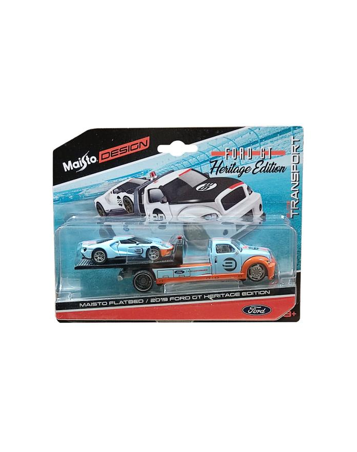 MAISTO 15108-33 Holownik+2019 Ford GT Heritage niebieski 1:64 główny