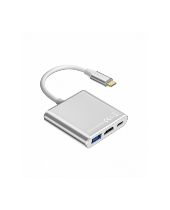 tb Adapter USB C 3w1 - HDMI, USB, PD srebrny