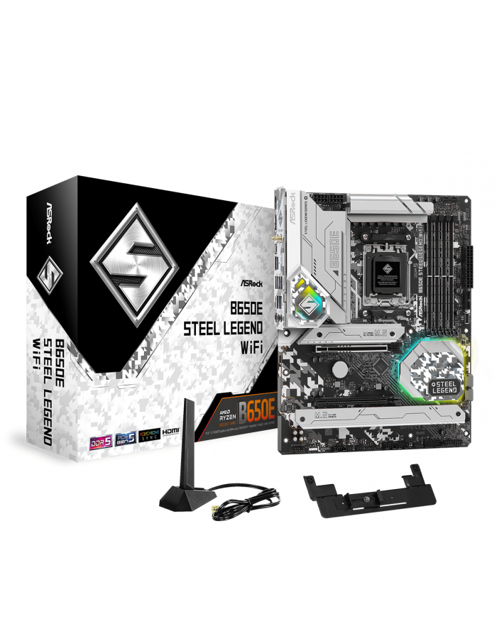 asrock *B650E STEEL LEGEND WIFI AM5 4DDR5 HDMI/DP M2 ATX główny