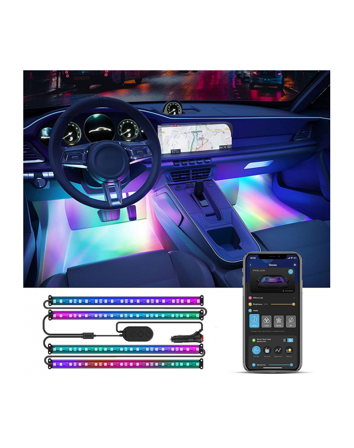 Govee H7090; Oświetlenie wnętrza samochodu; RGBIC główny