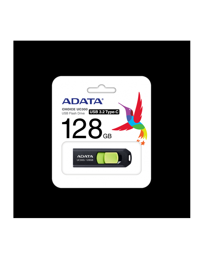 ADATA FLASHDRIVE UC300 128GB USB 32 BLACK'GREEN główny