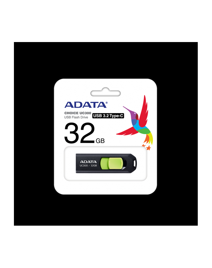 ADATA FLASHDRIVE UC300 32GB USB 32 BLACK'GREEN główny