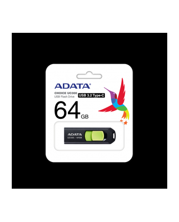 ADATA FLASHDRIVE UC300 64GB USB 32 BLACK'GREEN