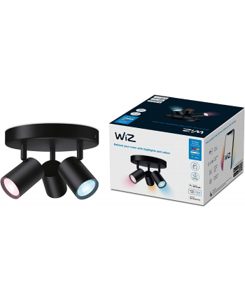 WiZ IMAGEO 3x adjustable spot round plate, LED light (Kolor: CZARNY)