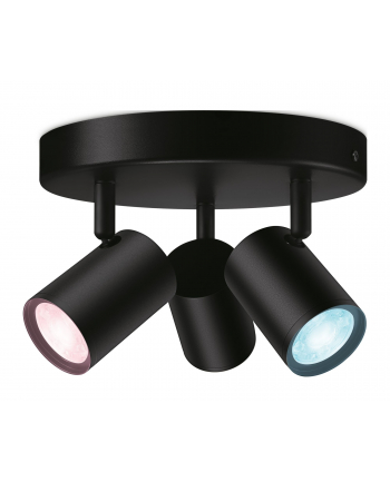 WiZ IMAGEO 3x adjustable spot round plate, LED light (Kolor: CZARNY)