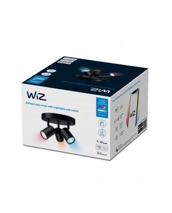 WiZ IMAGEO 3x adjustable spot round plate, LED light (Kolor: CZARNY)