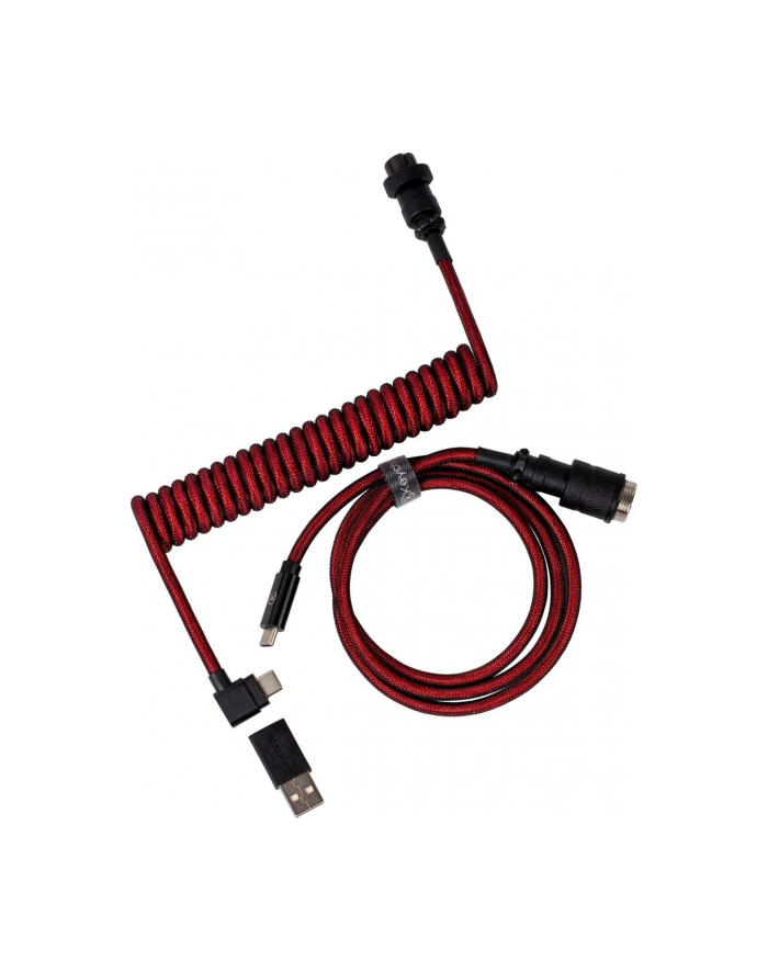 Keychron Premium Coiled Aviator Cable, cable (red, 1.08 m, angled connector) główny